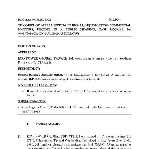 Document preview: case rcomaa 00055 coa — Document, Rwanda (CERFA n°case_rcomaa_00055_coa)