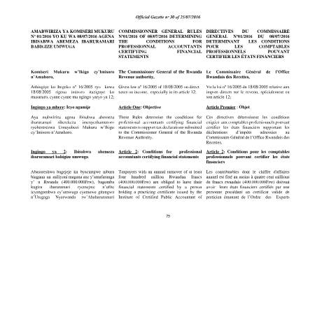 Document preview: commissioner general rules determining the conditions for professional accountants certifying financial statements — Annual report / Financial statement, Rwanda (CERFA n°commissioner_general_rules_determining_the_conditions_for_professional_accountants_certifying_financial_statements)