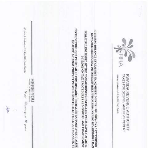 Document preview: rulingsprocedures — CG directive / ruling, Rwanda (CERFA n°rulingsprocedures)