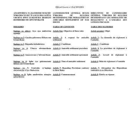 Document preview: cg rules on the modalities of amicable settlement of tax issues 2 7 — CG directive / ruling, Rwanda (CERFA n°cg_rules_on_the_modalities_of_amicable_settlement_of_tax_issues-2-7)