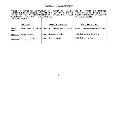 Document preview: Law amending the 2023 VAT law May 2025 — Law, Rwanda (CERFA n°Law_amending_the_2023_VAT_law___May_2025)
