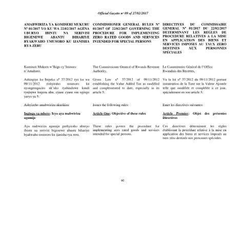 Document preview: commissioner general rules on zero rated goods and services intended for special persons — Document, Rwanda (CERFA n°commissioner_general_rules_on_zero_rated_goods_and______services_intended_for_special_persons)