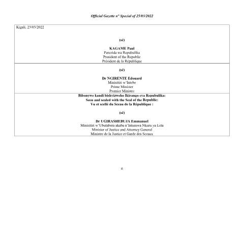 Document preview: ministerial order relating to rwandan nationality1 — Ministerial / Presidential order, Rwanda (CERFA n°ministerial_order_relating_to_rwandan_nationality1)