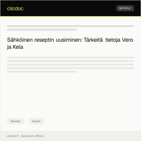 Document preview: Sähköinen reseptin uusiminen — Terveys, Suomi