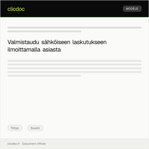 Document preview: Sähköinen laskutusjärjestelmäilmoitus — Yritys, Suomi
