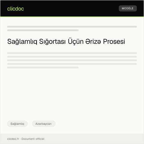 Document preview: Sağlamlıq sığortası haqqında məlumat almaq üçün ərizə — Sağlamlıq, Azərbaycan