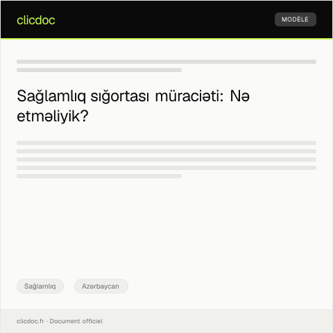 Document preview: Sağlamlıq sığortası ilə bağlı müraciət — Sağlamlıq, Azərbaycan