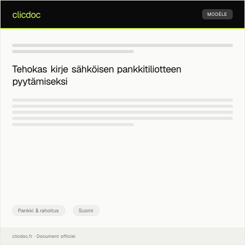 Document preview: Electroonic bank statement request — Pankki & rahoitus, Suomi