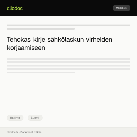 Document preview: Sähkölaskun korjaus- ja valitusaika — Hallinto, Suomi