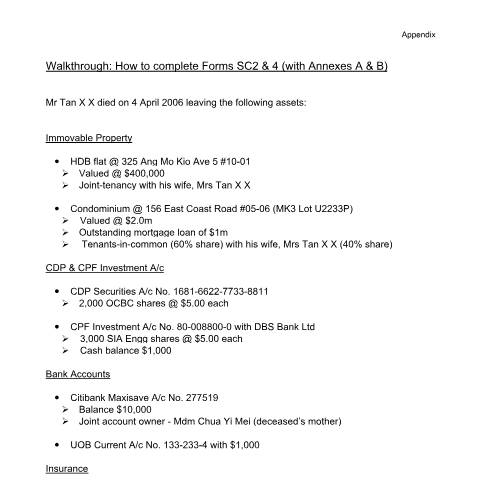 Document preview: Sample Form SC — IRAS / Estate Duty, Singapore (CERFA n°SAMPLE-FORM-SC)