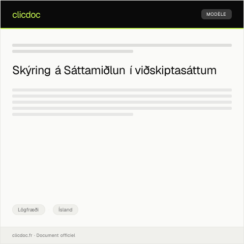 Document preview: Sáttamiðlun varðandi viðskiptasátt — Lögfræði, Ísland