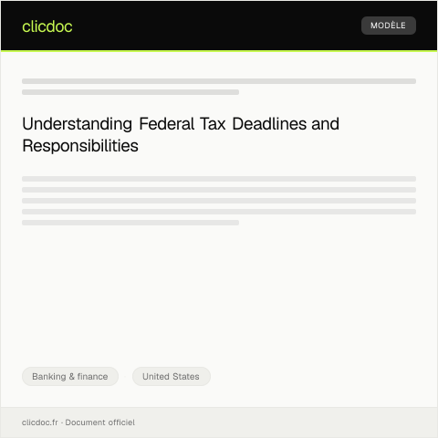 Document preview: Schedule and Payment Due Dates for Federal Taxes — Banking & finance, United States