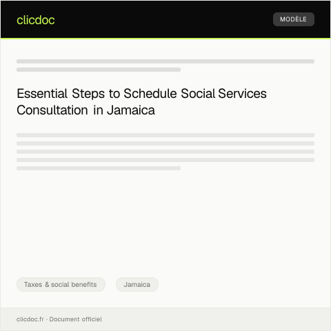 Document preview: Schedule an appointment for in-person social services consultation — Taxes & social benefits, Jamaica
