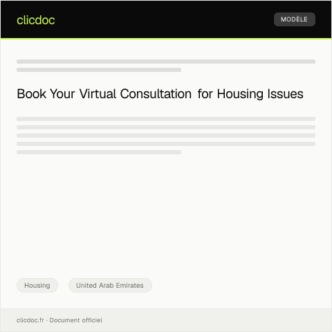 Document preview: Schedule Virtual Consultation for Housing Disputes / جدولة استشارة افتراضية لنزاعات السكن — Housing, United Arab Emirates