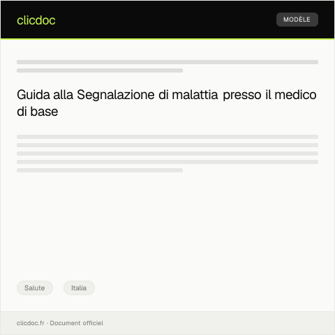 Anteprima documento Segnalazione di malattia presso il medico di base — Salute, Italia