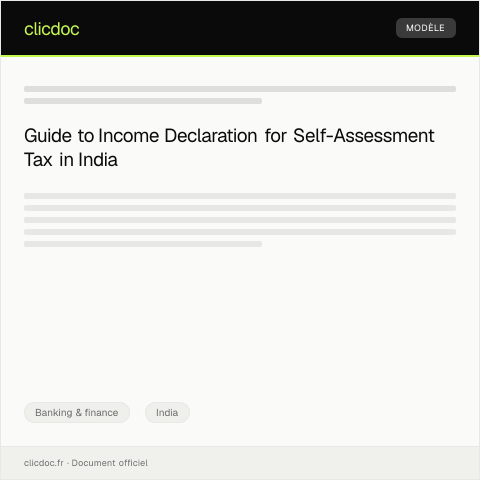 Document preview: Form for Declaration of Income for Self-Assessment Tax — Banking & finance, India