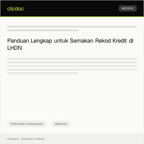 Document preview: Semakan Rekod Kredit — Perbankan & Kewangan, Malaysia
