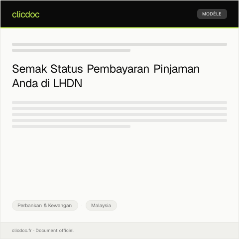 Document preview: Semakan Status Pembayaran Pinjaman — Perbankan & Kewangan, Malaysia