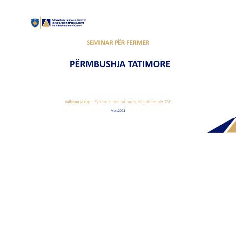 Document preview: Seminar për Fermer – Përmbushja Tatimore — Manualeprezantime, Kosovë