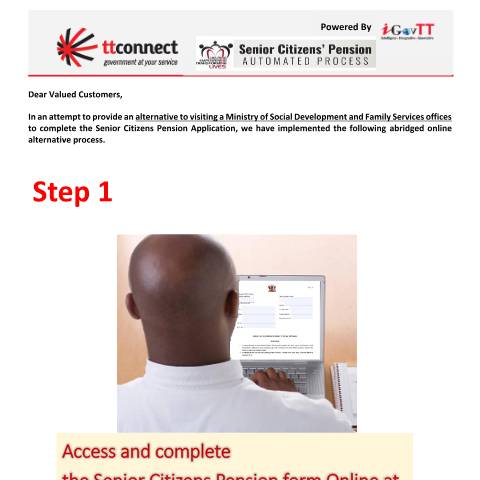 Document preview: SCP-Application-automated-process — Form, Trinidad & Tobago (CERFA n°SCP-Application-automated-process)