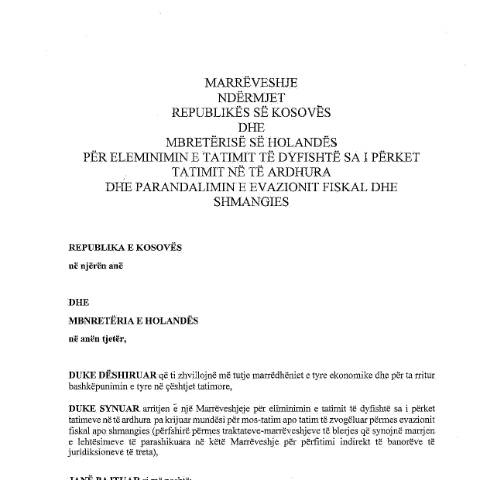 Document preview: Shkarko marrëveshjen — Marreveshjet Nderkombetare, Kosovë