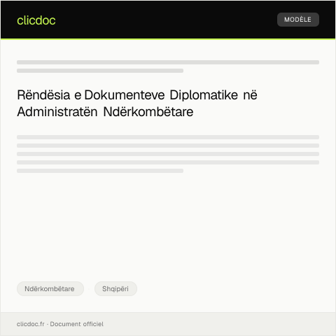 Document preview: Shërbim për hartimin e dokumenteve diplomatike — Ndërkombëtare, Shqipëri