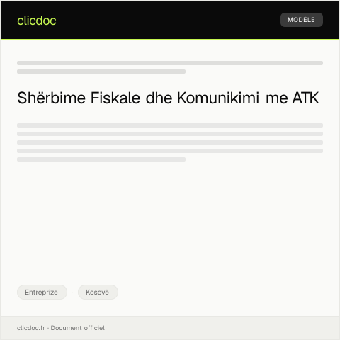 Document preview: Shërbime online për pagesa tatimore dhe shërbime fiskale — Entreprize, Kosovë