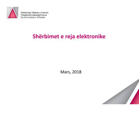 Document preview: Shërbimet e reja elektronike — Manualeprezantime, Kosovë