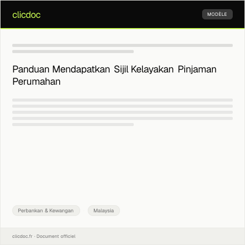 Document preview: Sijil Kelayakan Pinjaman Perumahan — Perbankan & Kewangan, Malaysia