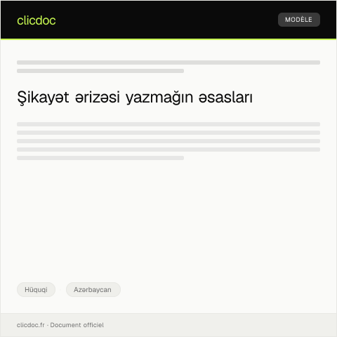 Document preview: Şikayət ərizəsi — Hüquqi, Azərbaycan