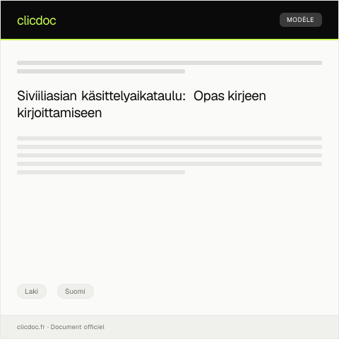Document preview: Siviiliasian käsittelyaikataulu — Laki, Suomi