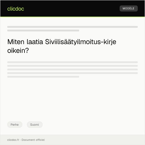 Document preview: Siviilisäätyilmoitus — Perhe, Suomi