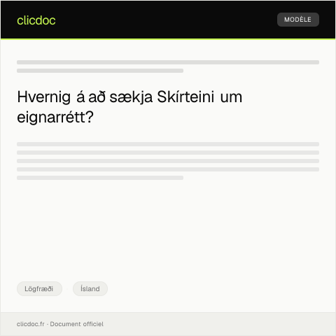 Document preview: Skírteini um eignarrétt — Lögfræði, Ísland