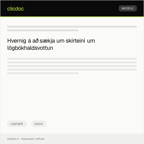 Document preview: Skírteini um lögbókhaldsvottun — Lögfræði, Ísland