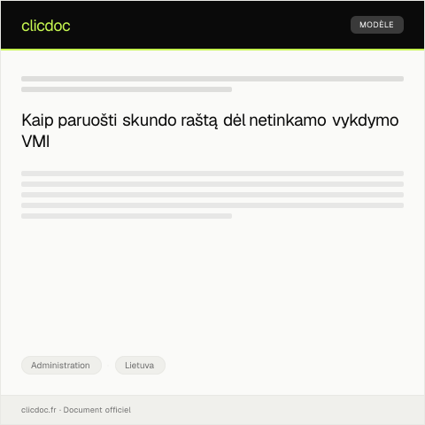 Document preview: Skundo raštas dėl netinkamo vykdymo administraciniame procese — Administration, Lietuva