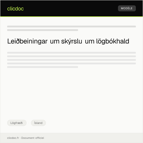 Document preview: Skýrsla um lögbókhald — Lögfræði, Ísland
