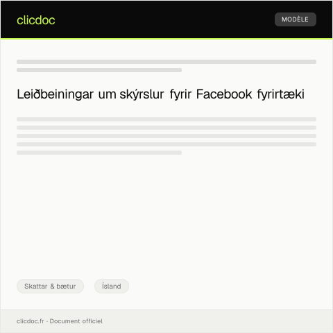 Document preview: Skýrsla um tekjur fyrir Facebook fyrirtæki — Skattar & bætur, Ísland