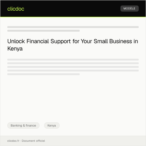 Document preview: Application for Small Business Credit Facility (Form BK-SMALL045) — Banking & finance, Kenya