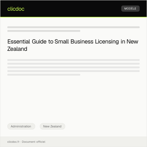 Document preview: Application for Licensing of Small Business from Ministry of Business, Innovation and Employment — Administration, New Zealand