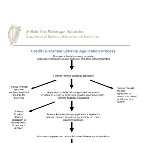 Document preview: SME Credit Guarantee Scheme Application Process — Department of Enterprise, Tourism and Employment, Ireland