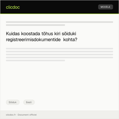 Document preview: Küsimus sõiduki registreerimisdokumentide kohta — Sõiduk, Eesti