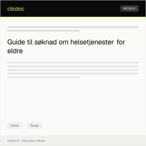 Document preview: Søknad om helsetjenester for eldre — Helse, Norge