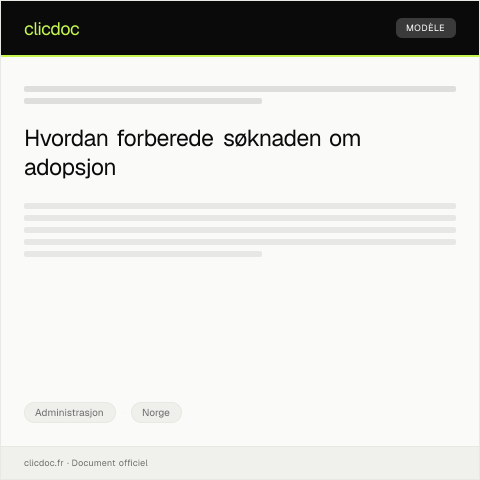 Document preview: Søknad om adopsjon — Administrasjon, Norge