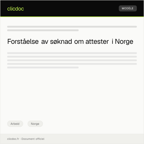 Document preview: Søknad om attester — Arbeid, Norge