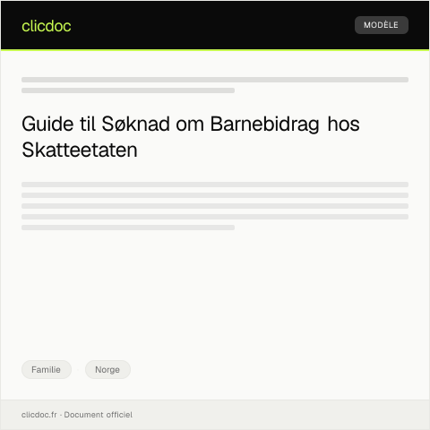 Document preview: Søknad om barnebidrag — Familie, Norge