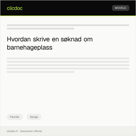 Document preview: Søknad om barnehageplass — Familie, Norge