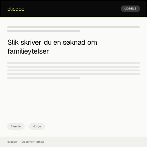 Document preview: Søknad om familieytelser — Familie, Norge