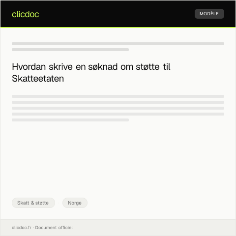 Document preview: Søknad om innvilgelse av støtte — Skatt & støtte, Norge