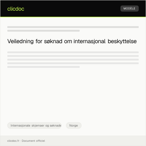Document preview: Søknad om internasjonal beskyttelse ved Utlendingsdirektoratet (UDI) — Internasjonale skjemaer og søknader, Norge