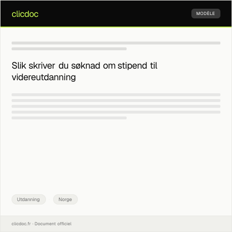 Document preview: Søknad om stipend til videreutdanning — Utdanning, Norge